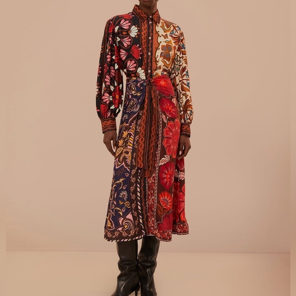 FARM RIO | $385 Miranda Chemise Midi Dress - Picture 9 of 10